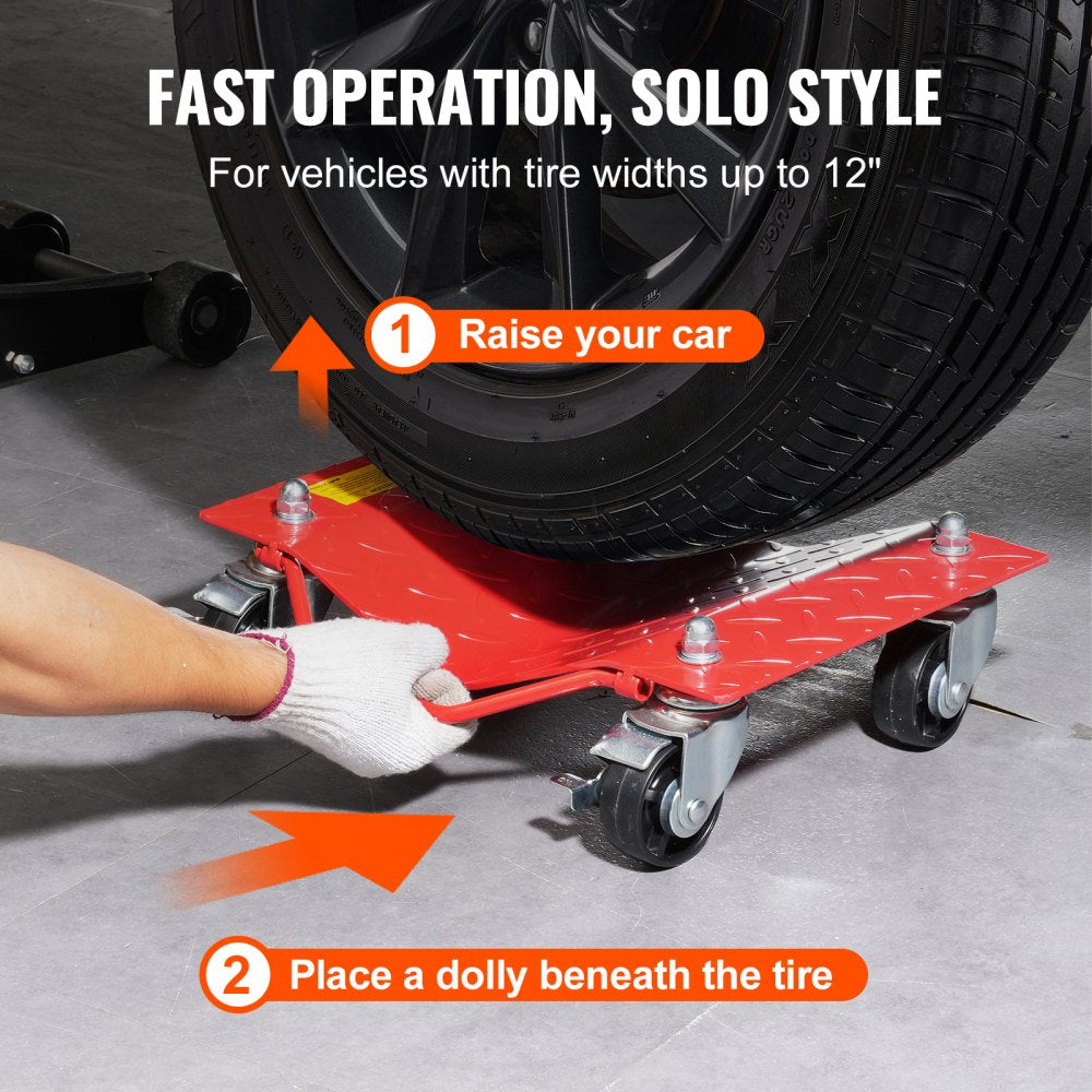 Wheel Dolly Heavy-Duty Car Tire Stake Vehicle Moving Dolly 8000 lbs 4 Pack