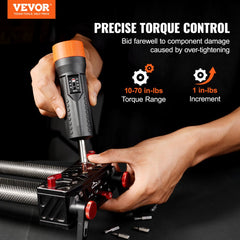 1/4" Drive Torque Screwdriver Wrench Set | 10-70 in-lbs Torque Adjustment Range | 1 in-lb Increment Torque Screwdriver | Driver Bits Set with View Window, 12 Bits & Case, Magnetic Function