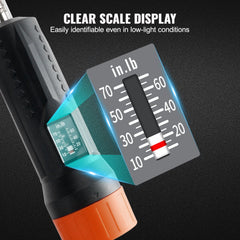 1/4" Drive Torque Screwdriver Wrench Set | 10-70 in-lbs Torque Adjustment Range | 1 in-lb Increment Torque Screwdriver | Driver Bits Set with View Window, 12 Bits & Case, Magnetic Function