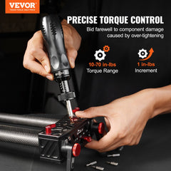 Torque Screwdriver, 1/4" Drive Screwdriver Torque Wrench, Electrician Torque Screwdriver with Scale, 10-70 in/lbs Torque Range, 1 in-lbs Torque Increment Torque Screwdriver with Bits & Case