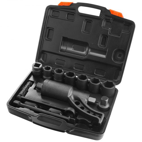 Torque Multiplier, 1 Inch Drive Lug Nut Wrench/Multiplier Heavy Duty Torque Multiplier Wrench Set, 1:64 6,800N.m Lug Nut Remover, Includes 8 Sockets (24-38mm) and Storage Case