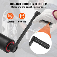 Torque Multiplier, 1 Inch Drive Lug Nut Wrench/Multiplier Heavy Duty Torque Multiplier Wrench Set, 1:64 6,800N.m Lug Nut Remover, Includes 8 Sockets (24-38mm) and Storage Case