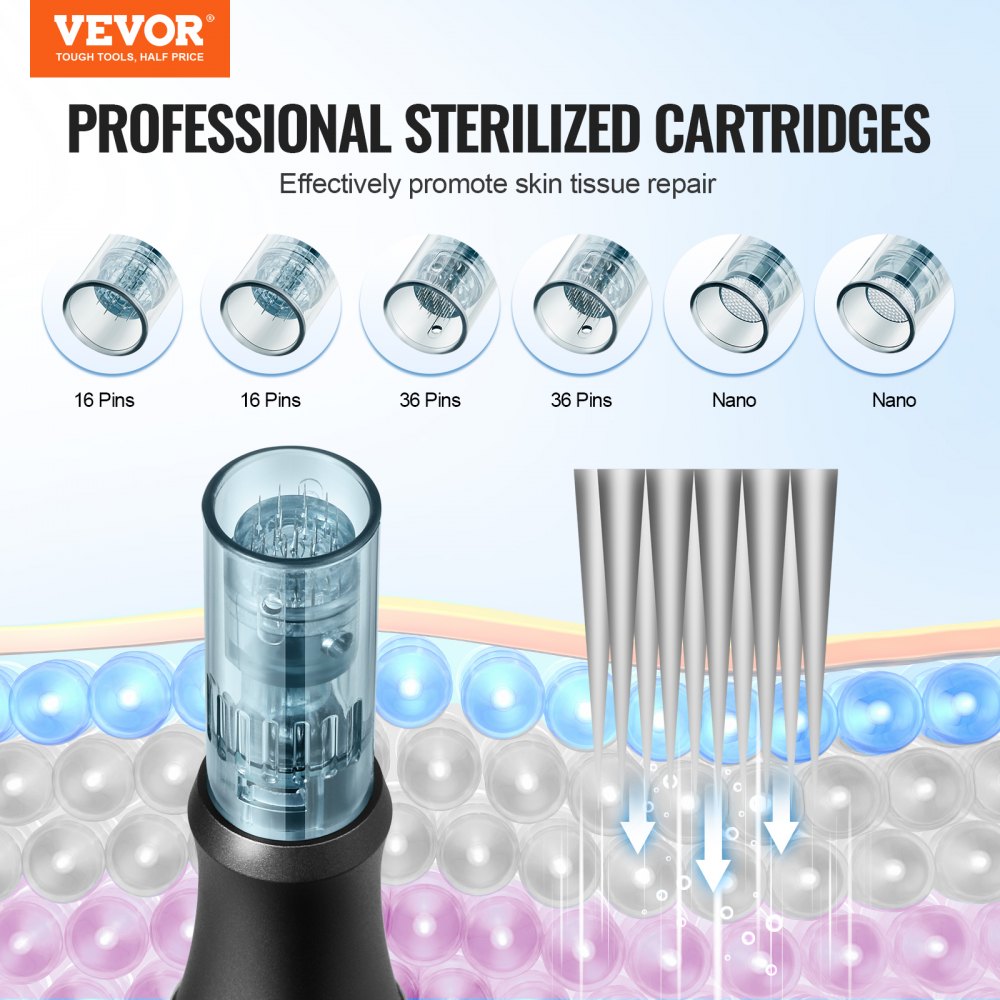 Professional Microneedling Pen Electric Beauty Pen with 6 Needles 6-Speed
