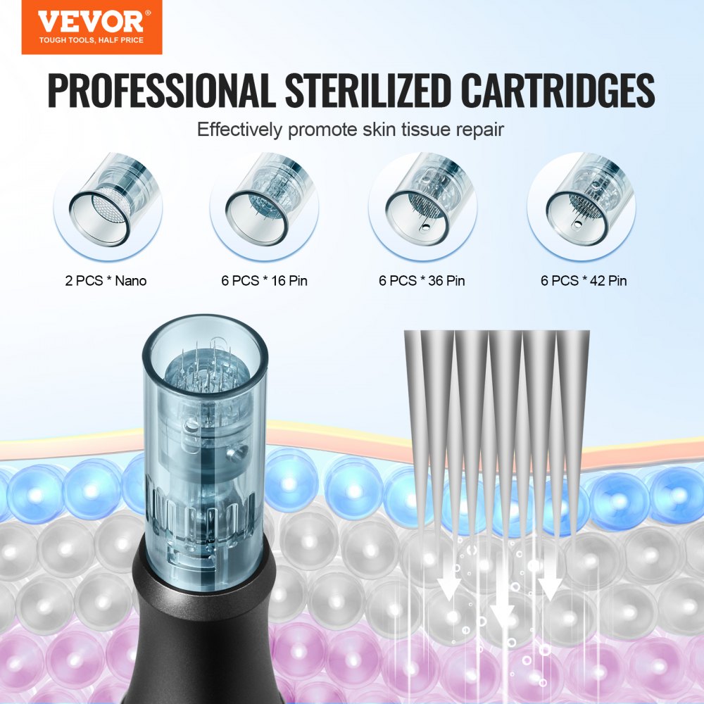 Professional Microneedling Pen 6-Speed Electric Beauty Pen with 20 Needles