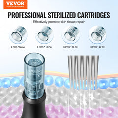 Professional Microneedling Pen 6-Speed Electric Beauty Pen with 20 Needles