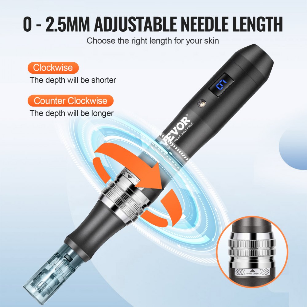 Professional Microneedling Pen 6-Speed Electric Beauty Pen with 20 Needles