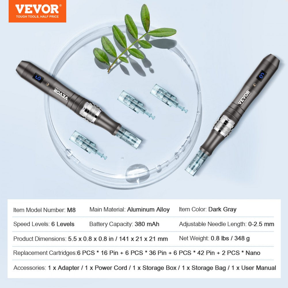 Professional Microneedling Pen 6-Speed Electric Beauty Pen with 20 Needles