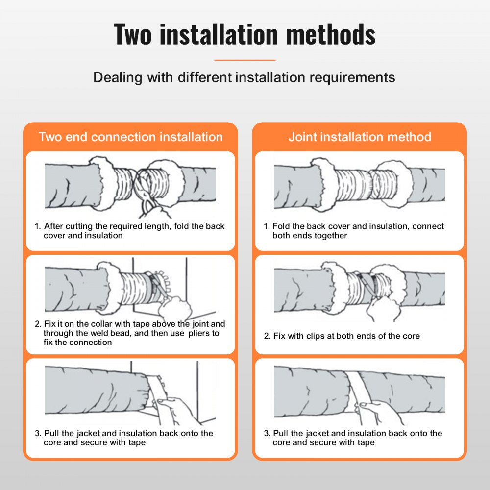 6-inch insulated flexible dryer vent duct hose, 25 feet long, with durable aluminum and fiberglass.