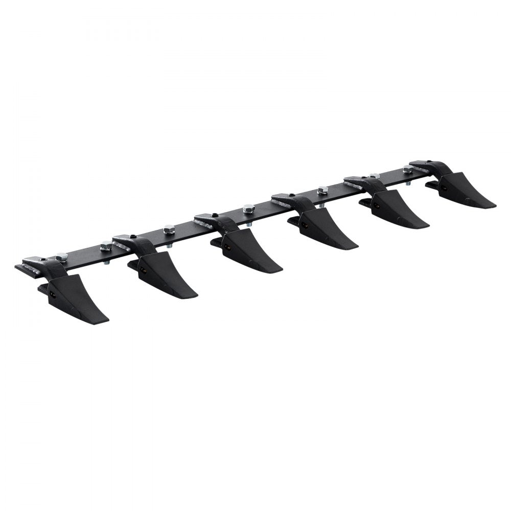 A 48-inch heavy-duty black bucket tooth bar with six curved teeth, rated for 4560 lbs.