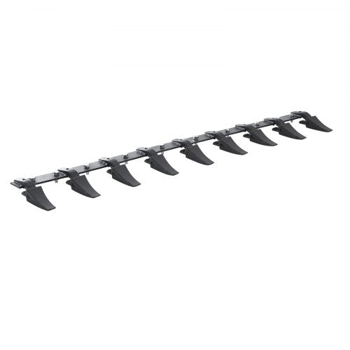 Bostome 72" heavy duty bucket tooth bar with 9 teeth for tractor loader attachment.