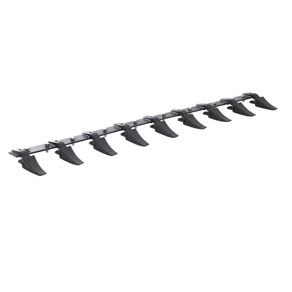 Bostome 72" heavy duty bucket tooth bar with 9 teeth for tractor loader soil excavation.