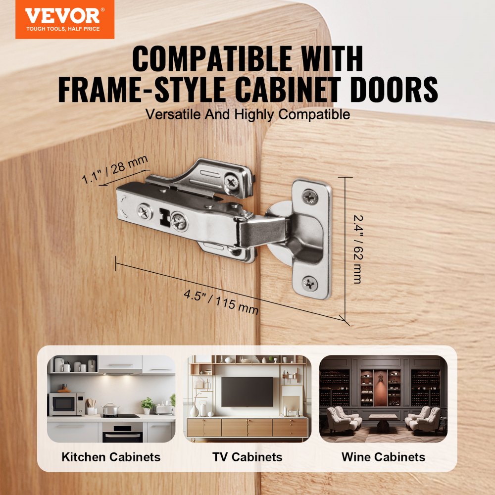 Cabinet Door Hinges 40 Packs Full Overlay Soft Close for Framed/Frameless