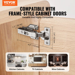 Cabinet Door Hinges 40 Packs Full Overlay Soft Close for Framed/Frameless