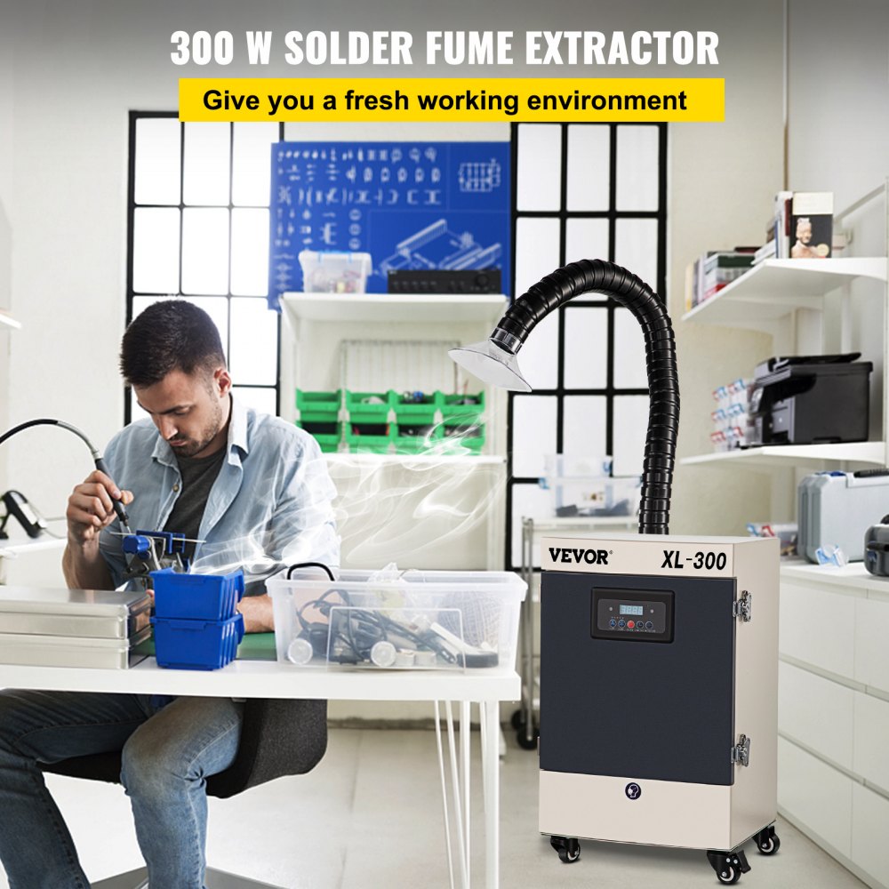 Solder Fume Extractor, 330W 270 CFM Smoke Absorber, 6-Stage Filters 5 Speeds with Wireless Remote Control for Soldering, Laser Engraving and DIY Welding