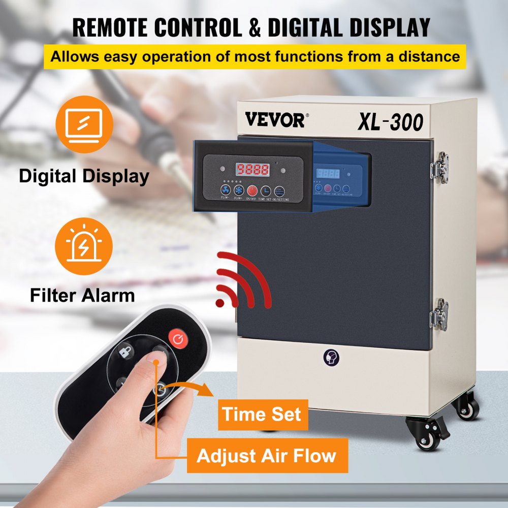 Solder Fume Extractor, 330W 270 CFM Smoke Absorber, 6-Stage Filters 5 Speeds with Wireless Remote Control for Soldering, Laser Engraving and DIY Welding