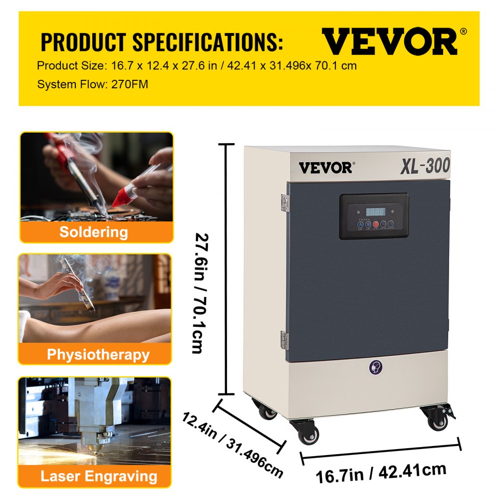 Solder Fume Extractor, 330W 270 CFM Smoke Absorber, 6-Stage Filters 5 Speeds with Wireless Remote Control for Soldering, Laser Engraving and DIY Welding