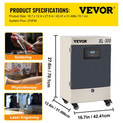 Solder Fume Extractor, 330W 270 CFM Smoke Absorber, 6-Stage Filters 5 Speeds with Wireless Remote Control for Soldering, Laser Engraving and DIY Welding