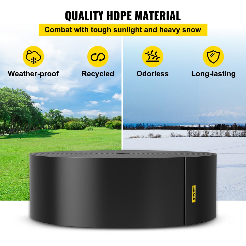 Landscape Edging, 10 inch Depth 150 ft Total Length, Recycled HDPE Coiled Terrace Board, Flexible Bender Border for Landscaping, Lawn, Garden, Yard, Against Invading Weeds, Black