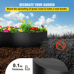 Landscape Edging, 10 inch Depth 300 ft Total Length, Recycled HDPE Coiled Terrace Board, Flexible Bender Border for Landscaping, Lawn, Garden, Yard, Against Invading Weeds, Black
