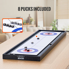 45" Shuffleboard and Curling 2 in 1 Board Game Portable Tabletop Set