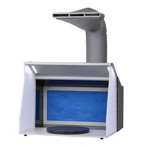 Bostome Portable Airbrush Spray Booth Kit with dual fans, LED lights, and a foldable design.