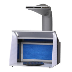 Bostome Portable Airbrush Spray Booth Kit with dual fans, LED lights, and a foldable design.