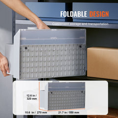 Foldable portable airbrush spray booth with dual fans, measuring 12.6 by 10.6 by 21.7 inches.