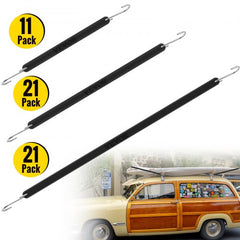 Rubber Bungee Cords, 11 Pack 9", 21 Pack 15", 21 Pack 21", Natural Rubber Tie Down Straps w/S Hooks, Heavy Duty Assorted Sizes Outdoor Tarp Straps for Securing Flatbed Trailers, Canvases, Cargo