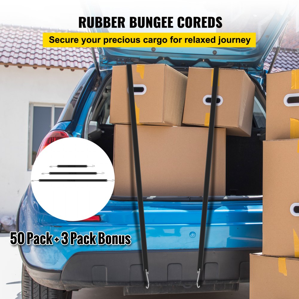 Rubber Bungee Cords, 11 Pack 9", 21 Pack 15", 21 Pack 21", Natural Rubber Tie Down Straps w/S Hooks, Heavy Duty Assorted Sizes Outdoor Tarp Straps for Securing Flatbed Trailers, Canvases, Cargo