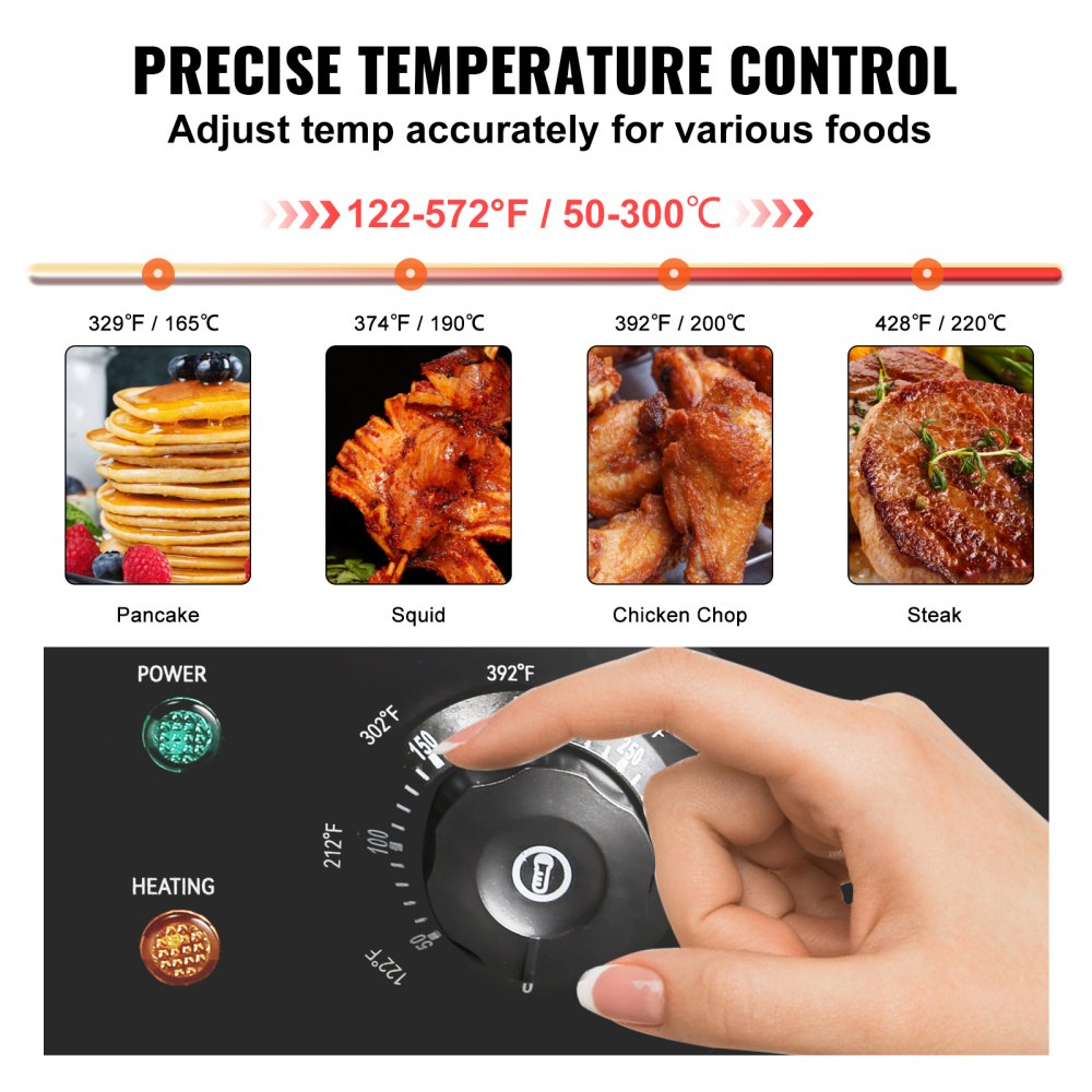 Commercial Electric Griddle, 21", 1600W Countertop Flat Top Grill, Stainless Steel Teppanyaki Grill with Non Stick Iron Cooking Plate, 122-572℉ Adjustable Temp Control 2 Shovels & Brushes, 110V