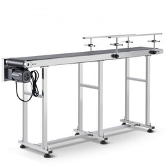 Belt Conveyor, 71 x 7.8 inch Conveyor Table, Heavy Duty Stainless Steel Motorized Belt Conveyor for Inkjet Coding Applications Powered PVC Belt Anti-Static Adjustable Speed (Double Guardrail)