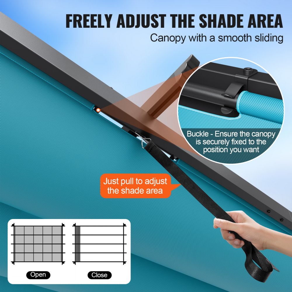 10`x13` Outdoor Retractable Pergola with Sun Shade Canopy Aluminum Bule