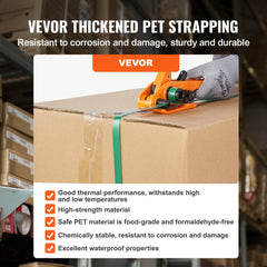 Banding Strapping Kit with Strapping Tensioner Tool, Banding Sealer Tool, 300 Metal Seals, 1000ft Length PET Band, Pallet Packaging Strapping Banding Kit Banding Packaging Strapping for Packing