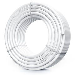 Flexible 3/4 inch PEX-A pipe, 100ft long, designed for hot and cold potable water lines.