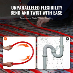 Bostome PEX-A Pipe, 3/4 inch, 2x100ft, flexible tubing for hot and cold water plumbing.