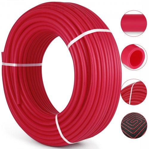 3/4" X 300Ft PEX Tubing Oxygen Barrier O2 EVOH Pex-B Red Hydronic Radiant Floor Heat Heating System Pex Pipe Pex Tube (3/4" O2-Barrier, 300Ft/Red)