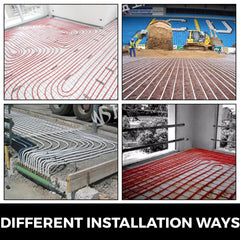 Bostome 1/2" oxygen barrier PEX tubing in a 900ft coil for radiant floor heating systems.