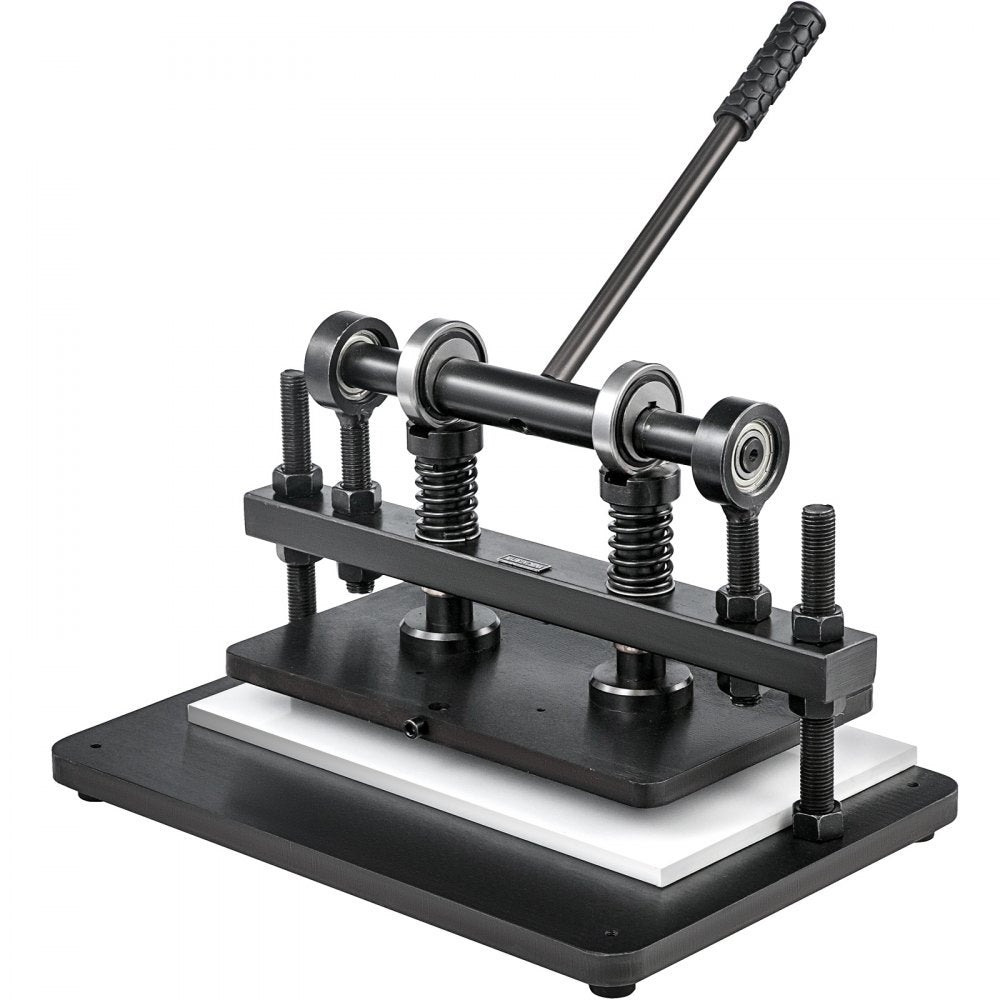 Manual leather cutting machine with a 360x260mm platen for precise crafting cuts.