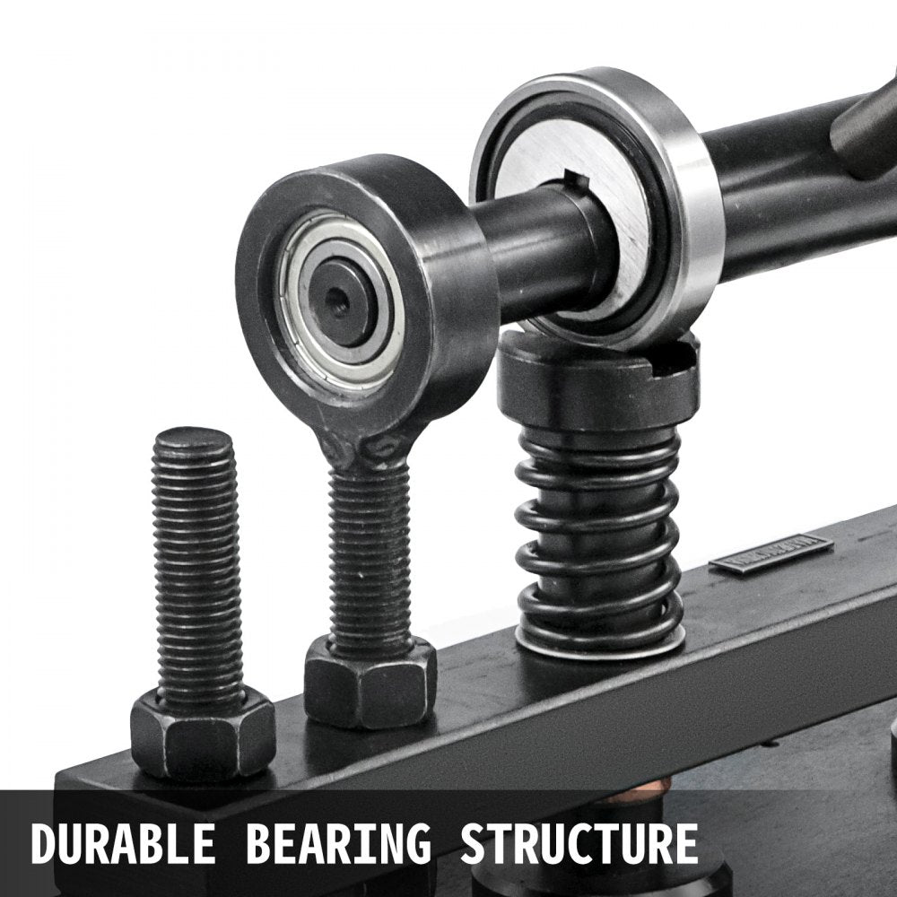 Manual leather cutting machine with a 360x260mm platen for precise die cutting.