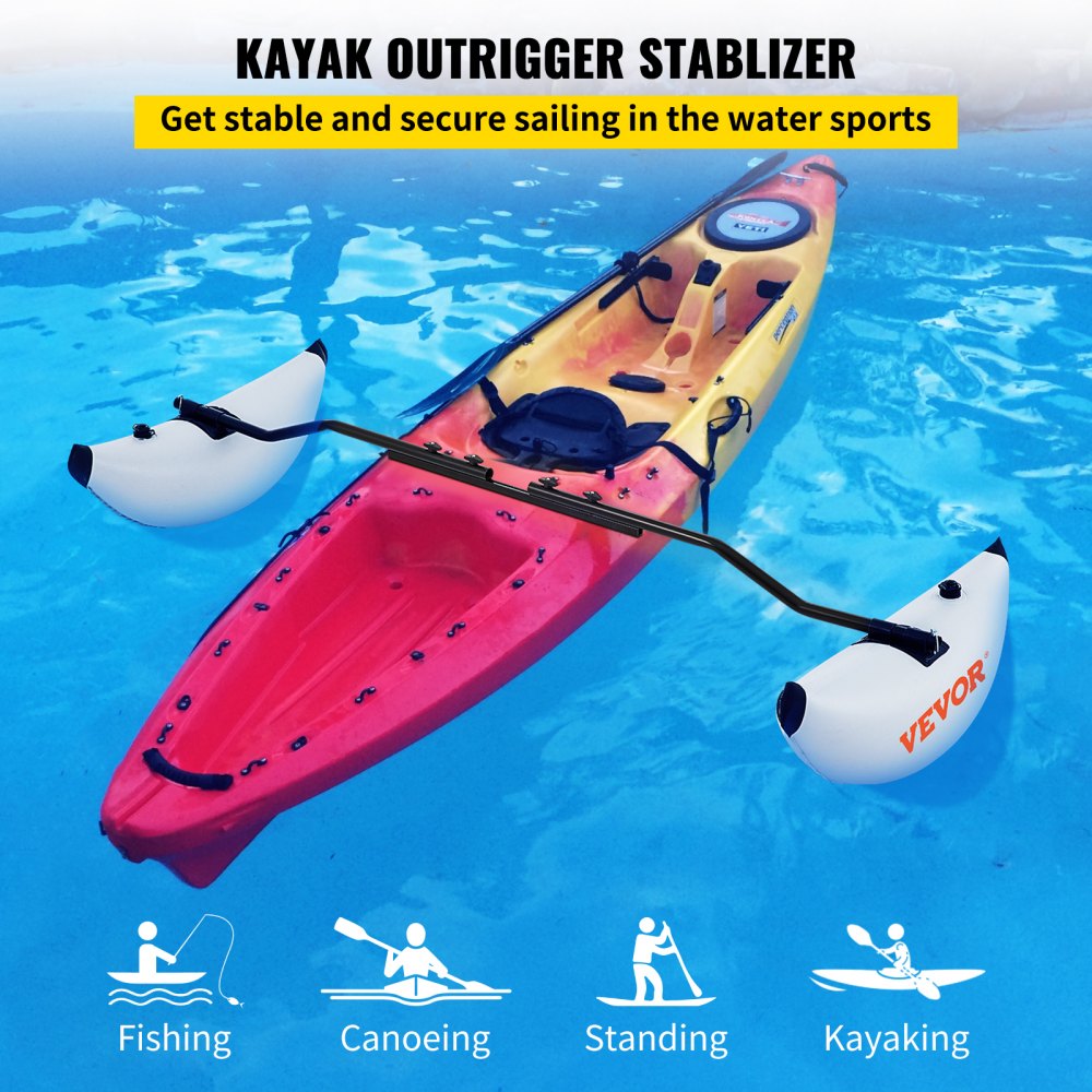 Kayak Outrigger Stabilizers, 2 PCS, PVC Inflatable Outrigger Float with Sidekick Arms Rod, Standing Float Stabilizer System Kit for Kayaks, Canoes, Fishing Boats