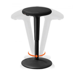 Wobble Chair, Height-Adjustable (21.7-28.3") Active Chair, Flexible Seating Wobble Stool Made of Iron Improves Focus & Posture, Ideal for Schools, Office and Home, 8° Tilt Angle, Age 12-18 Black