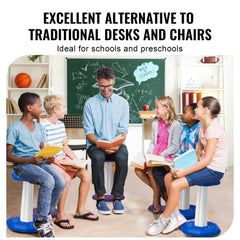 Kids Wobble Chair (17.7-inch High), Active Chair with Sponge Cushion, Wobble Stool Improves Focus, Posture and Calm Children, Ideal for Schools and Home, Age 7-14, Blue