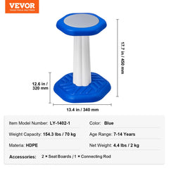 Kids Wobble Chair (17.7-inch High), Active Chair with Sponge Cushion, Wobble Stool Improves Focus, Posture and Calm Children, Ideal for Schools and Home, Age 7-14, Blue