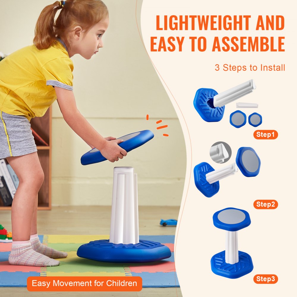 Kids Wobble Chair, Active Chair with Sponge Cushion, Wobble Stool Improves Focus, Posture and Calm Children, Ideal for Schools and Preschools, Age 3-7, Blue
