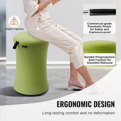 Wobble Chair, Height-Adjustable (19.3-25") Wobble Chair with Fabric Cover, Flexible Seating Wobble Stool Made of Iron & Sponge, Ideal for School, Office & Home, 20° Tilt Angle, Age 12-18, Green