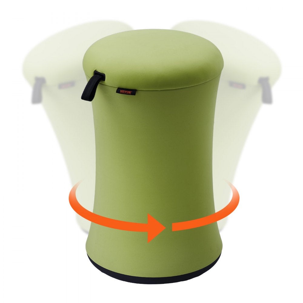 Wobble Chair, Height-Adjustable (19.3-25") Wobble Chair with Fabric Cover, Flexible Seating Wobble Stool Made of Iron & Sponge, Ideal for School, Office & Home, 20° Tilt Angle, Age 12-18, Green