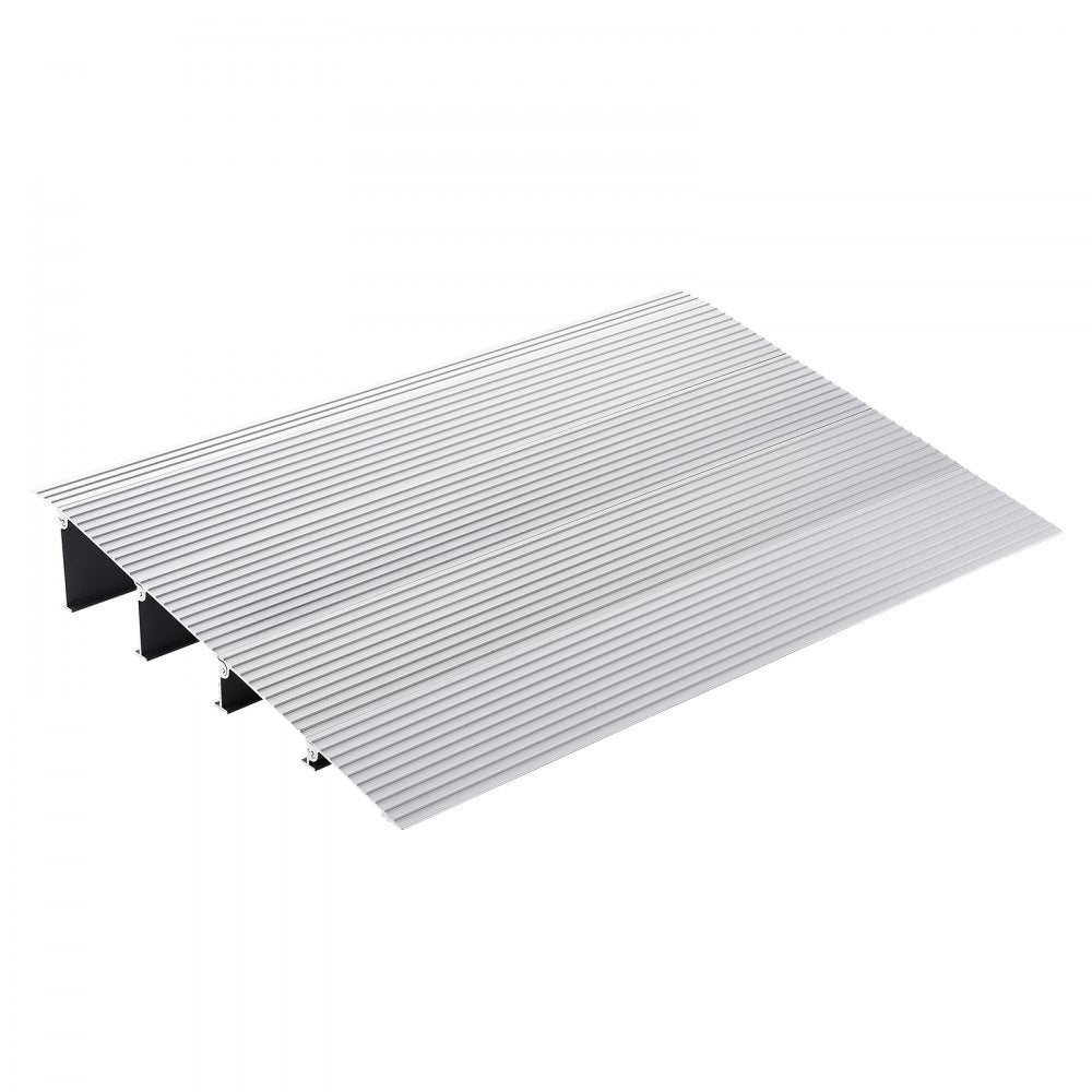 Door Threshold Ramp, 4" Rise, 800 lbs Load Capacity, Door Ramp for Wheelchairs, Aluminum Threshold Ramp for Doorways, Adjustable Modular Threshold Ramp for Wheelchairs, Scooters, Power Chairs