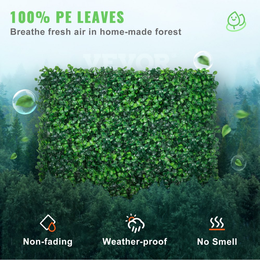 12PCS 10x10 inch Artificial Boxwood Panels, Boxwood Hedge Wall Mat,Artificial Grass Backdrop Wall, Privacy Hedge Screen UV Protected for Outdoor Indoor Garden Fence Backyard