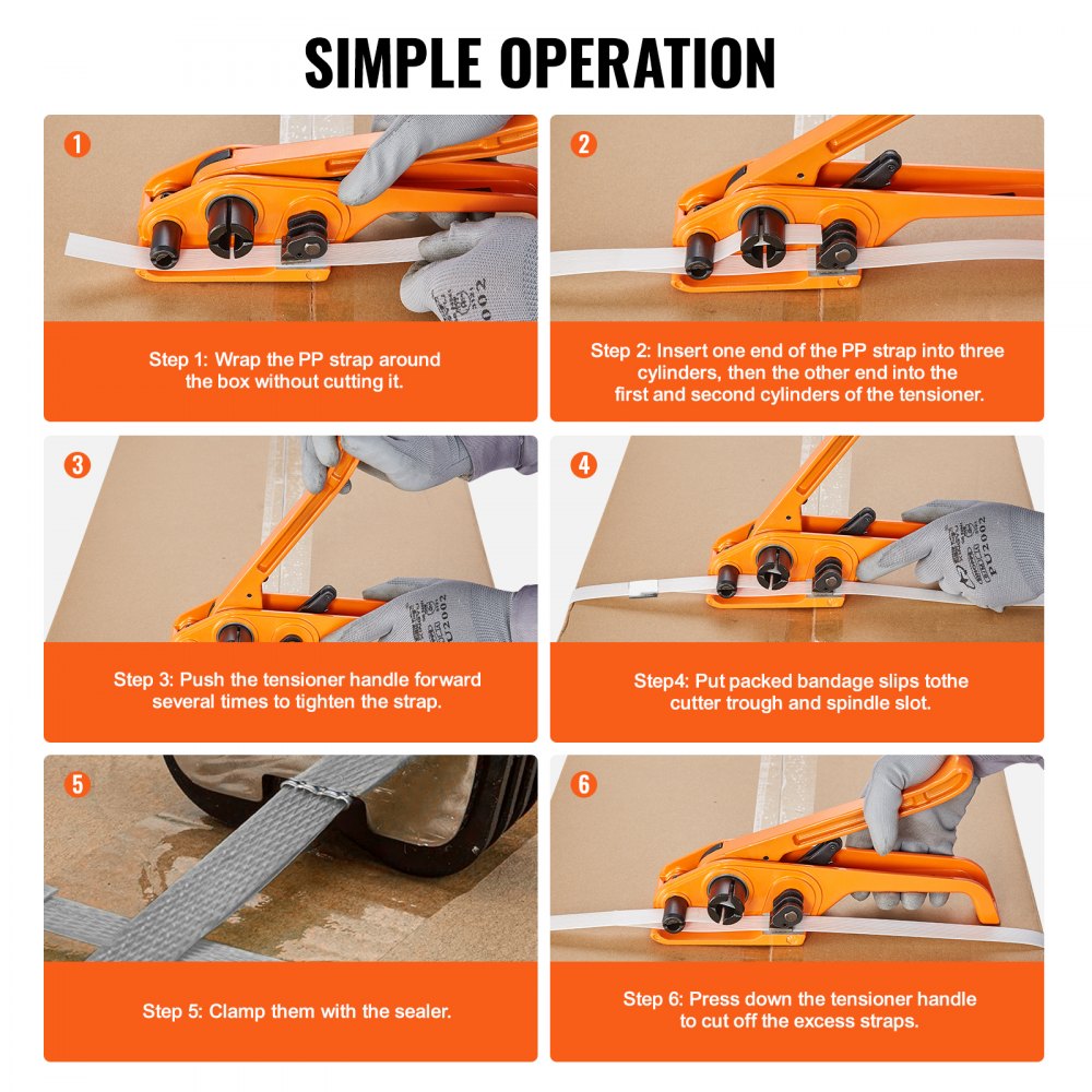 Banding Strapping Kit with Strapping Tensioner Tool, Banding Sealer Tool, 3280 ft Length PP Band, 1000 Metal Seals, Pallet Packaging Strapping Banding Kit Banding Packaging Strapping for Packing