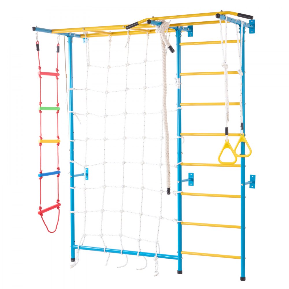 Wall Gym for Kids 7 in 1 Steel Indoor Kids Gym for Exercise Climbing Toys